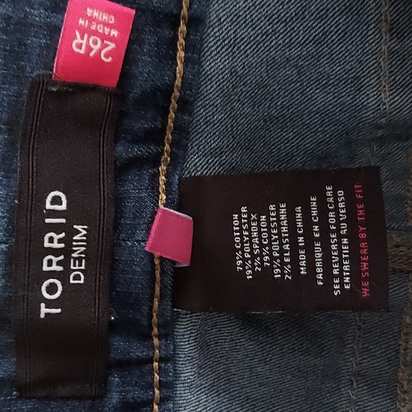 Torrid Denim Skinny Super Stretch Mid-Rise Five Pocket Jeans Size 26R Dark Rinse - Picture 15 of 16